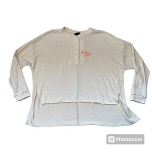 Urban Outfitters Out from Under‎ Cheyanne Henley Top Mushroom Beige Size Medium